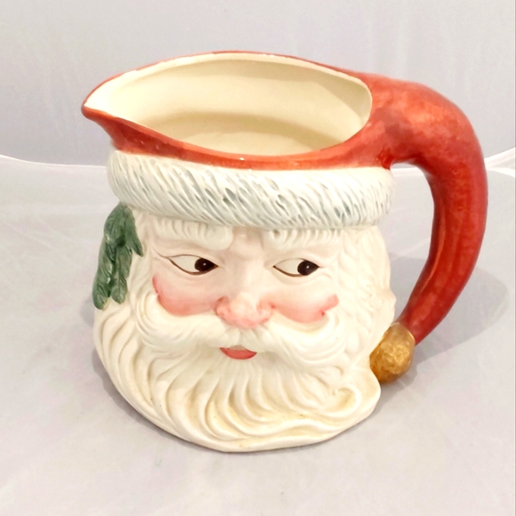Fitz and Floyd Santa Pitcher . - Picture 1 of 4